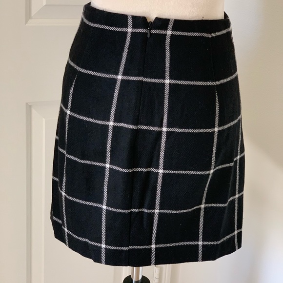 Madewell Museum wool black plaid mini skirt size 2 - Picture 5 of 7